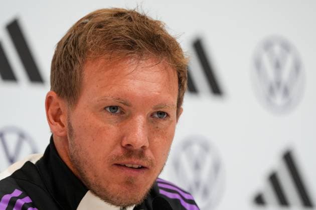 National coach Julian Nagelsmann Germany Germany at the press conference Herzo Base 02 06 2024 Press conference Germany, Home Ground World of Adidas, Herzogenaurach
