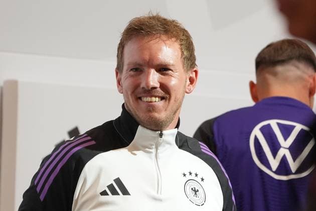National coach Julian Nagelsmann Germany Germany at the press conference Herzo Base 02 06 2024 Press conference Germany, Home Ground World of Adidas, Herzogenaurach