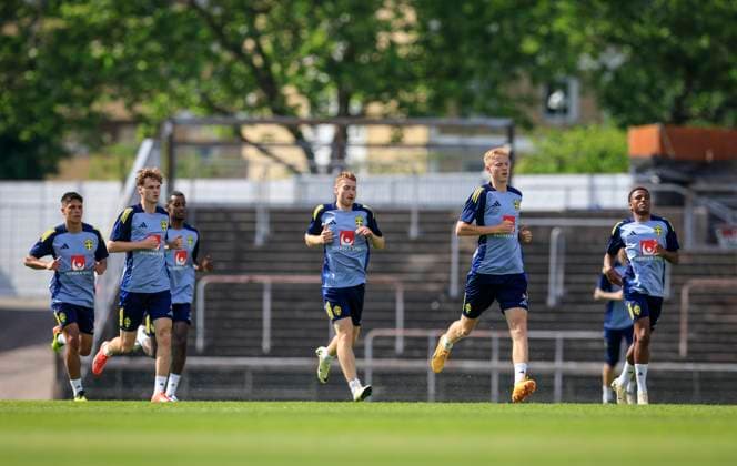 MALMÖ, SWEDEN 20240602 The mens national soccer team with Dejan Kulusevski in the middle is training at Eleda Stadium in Malmö before the international match against Denmark on Wednesday, June 5 in Copenhagen MALMÖ SWEDEN x10600x  Copyright: xAndreasxHillergren TTx TRÄNING INFÖR LANDSKAMP DANMARK-SVERIGE