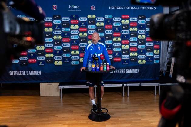 A national football team Oslo 20240602 National team manager Stale Solbakken during the press conference for the mens national teams training at Ullevaal Stadium on Sunday ahead of the private international matches against Kosovo and Denmark Photo Frederik Ringnes NTB Oslo Norway EDITORIAL USE ONLY RESTRICTED USE FOR BETTING COMPANIES  Copyright: xFrederikxRingnesx xNTBx