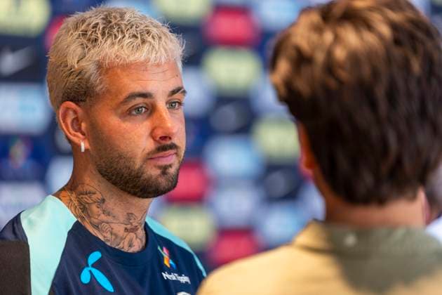 A national team in football Oslo 20240602 Aron Leonard Donnum talks to the media before the mens national teams training session at Ullevaal Stadium on Sunday ahead of the private international matches against Kosovo and Denmark Photo Frederik Ringnes NTB Oslo Norway EDITORIAL USE ONLY RESTRICTED USE FOR BETTING COMPANIES  Copyright: xFrederikxRingnesx xNTBx
