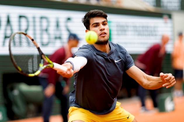 Sport Bilder des Tages TENNIS - French Open 2024 PARIS,FRANCE,02.JUN.24 - TENNIS - ATP, Tennis Herren World Tour, French Open, Roland Garros, Grand Slam. Image shows Carlos Alcaraz (ESP).  GEPAxpictures xPatrickxSteiner