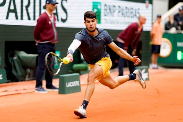 TENNIS - French Open 2024 PARIS,FRANCE,02.JUN.24 - TENNIS - ATP, Tennis Herren World Tour, French Open, Roland Garros, Grand Slam. Image shows Carlos Alcaraz (ESP).  GEPAxpictures xPatrickxSteiner