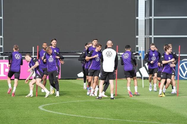 Team warming up Herzo Base 02 06 2024 Training Germany, Home Ground World of Adidas, Herzogenaurach