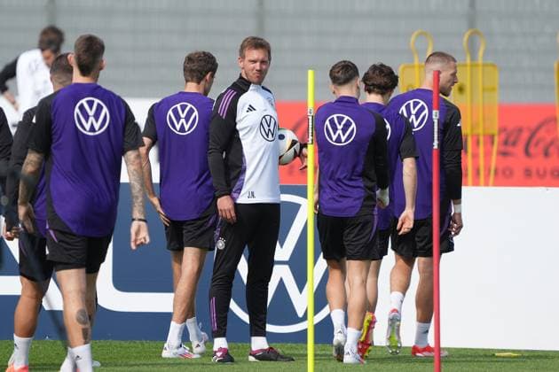 National coach Julian Nagelsmann Germany Germany watches the players train Herzo Base 02 06 2024 Training Germany, Home Ground World of Adidas, Herzogenaurach