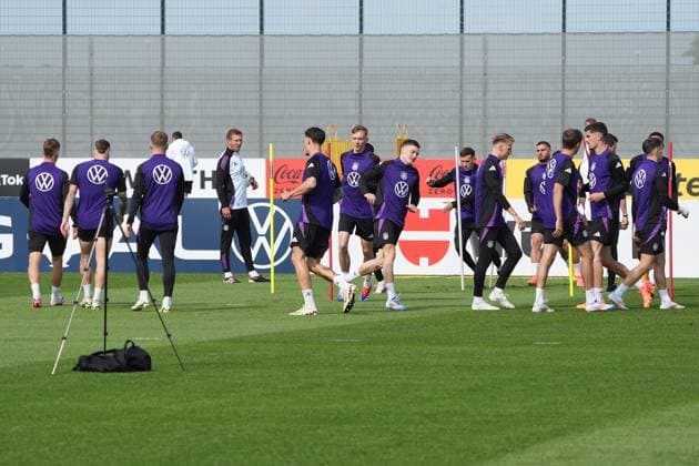 National coach Julian Nagelsmann Germany Germany watches the players train Herzo Base 02 06 2024 Training Germany, Home Ground World of Adidas, Herzogenaurach