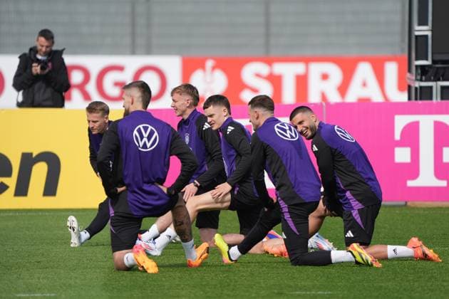 Chris Führich Germany Germany , Robert Andrich Germany Germany , Maximilian Beier Germany Germany , Florian Wirtz Germany Germany , Maximilian Mittelstädt Germany Germany , Deniz Undav Germany Germany Herzo Base 02 06 2024 Training Germany, Home Ground World of Adidas, Herzogenaurach