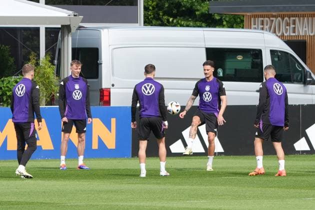 Maximilian Beier Germany Germany , Robin Koch Germany Germany Herzo Base 02 06 2024 Training Germany, Home Ground World of Adidas, Herzogenaurach