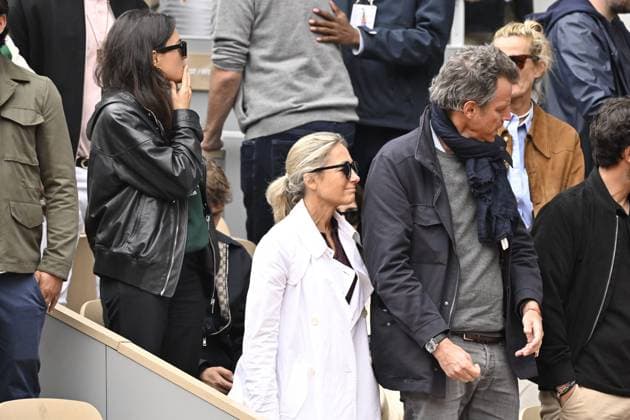 Tennis : Roland Garros 2024 - France - Anne Sophie Lapix dans les loges du court central de RG Tennis : Roland Garros 2024 - France - 02 06 2024 ChrysleneCaillaud Panoramic 