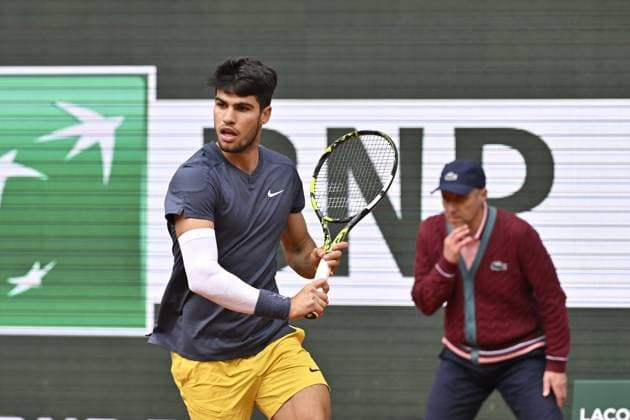 Tennis : Roland Garros 2024 - France - Carlos Alcaraz - Espagne Tennis : Roland Garros 2024 - France - 02 06 2024 ChrysleneCaillaud Panoramic 