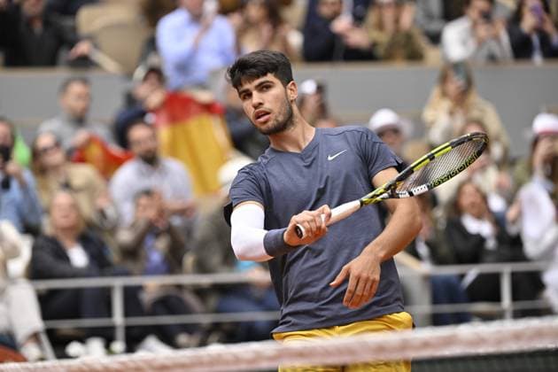 Tennis : Roland Garros 2024 - France - Carlos Alcaraz - Espagne Tennis : Roland Garros 2024 - France - 02 06 2024 ChrysleneCaillaud Panoramic 