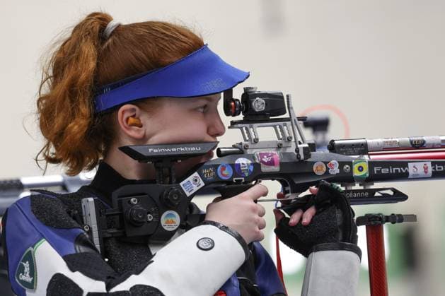 TIR COUPE DU MONDE ISSF PHOTOPQR L ALSACE Jean-Marc LOOS ; Munich ; 02 06 2024 ; Océanne Muller (FRA) concentrée lors des qualifications au tir à la carabine à 10 mètres de la Coupe du monde de tir ISSF à Munich le 2 juin 2024. ISSF Shooting World Cup Women s 10 Meter Rifle Qualification in Munich, Germany, on june 2nd 2024 Munich France  Copyright: xPHOTOPQR L ALSACE MAXPPPxJean-MarcxLOOSx 20240602ALS3391 20240602ALS3391
