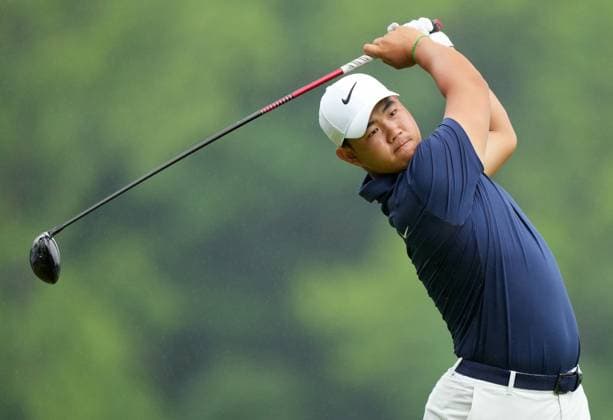 June 2, 2024, Hamilton, On, CANADA: Tom Kim, of Seoul, tees off on the fourth hole during the final round of the Canadian Open in Hamilton, Ont., Sunday, June 2, 2024. Canada News - June 2, 2024  - ZUMAc35_ 20240602_zaf_c35_010 Copyright: xNathanxDenettex