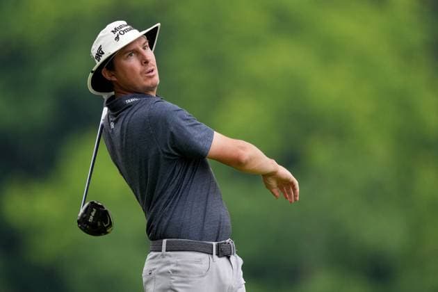 June 2, 2024, Hamilton, On, CANADA: Joel Dahmen, of Calrston, WA, reacts after a bad tee off from the fourth hole during the final round of the Canadian Open in Hamilton, Ont., Sunday, June 2, 2024. Canada News - June 2, 2024  - ZUMAc35_ 20240602_zaf_c35_020 Copyright: xNathanxDenettex