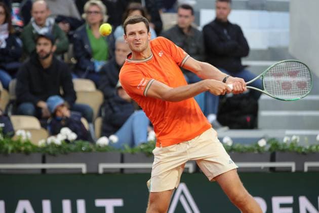 2nd June 2024; Roland Garros, Paris, France; 2024 French Open Tennis tournament, Day 8; Hubert Hurkacz in action during his quarter final against Grigor Dimitrov  ActionPlus12650490 JonxBromley