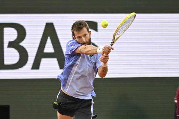 Tennis : Roland Garros 2024 - France - Corentin Moutet - France Tennis : Roland Garros 2024 - France - 02 06 2024 ChrysleneCaillaud Panoramic 