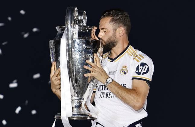 Nacho Fernandez of Real Madrid with the Champions League trophy Real Madrid Celebrate Winning the UEFA Champions League, Madrid, Spain 02 Jun 2024  Copyright: xRubenxAlbarran Shutterstockx 14516799dg