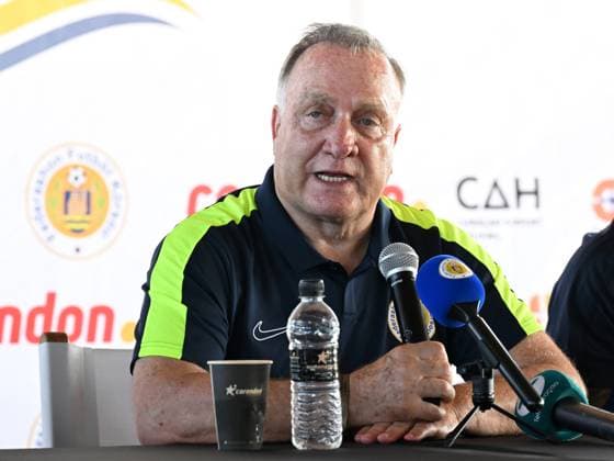WILLEMSTAD - Curacao coach Dick Advocaat during a press conference, PK, Pressekonferenz at the Mangrove Beach hotel on June 2 (local time) in Willemstad, Curacao. The Curacao football team is preparing for the World Cup qualifying matches against Barbados and Aruba. ANP Hollandse Hoogte World Cup 2026 Qualifiers Concacaf 2024 xVIxANPxSportx xGerritxvanxKeulenxIVx 500203557 originalFilename: 500203557.jpg