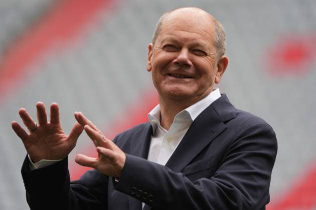Federal Chancellor Olaf Scholz SPD Munich 03 06 2024 Chancellor Olaf Scholz visits EM Arena Munich
