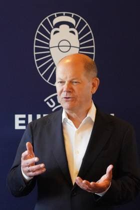 VIP box in the EM Arena Munich with Federal Chancellor Olaf Scholz SPD and Philipp Lahm Munich 03 06 2024 Chancellor Olaf Scholz visits EM Arena Munich