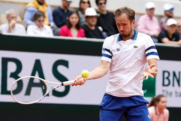 June 3, 2024, Paris, Paris, France: June 3, 2024, Paris, Paris, France: Novak Daniil Medvedev (â€) in action during the tennis Grand Slam of Roland Garros 2024, day 9, match between Alex De Minaur (AUS) and Daniil Medvedev (â€) at Roland Garros Stadium - on jjune 3 2024.Paris - France Paris France - ZUMAb253 20240603_zsp_b253_045 Copyright: xLoicxBaratouxx