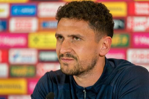 SOCCER - AUT vs SRB, test match VIENNA,AUSTRIA,03.JUN.24 - SOCCER - OEFB International Friendly, Länderspiel, Nationalmannschaft match, Austria vs Serbia, preview, press conference, PK, Pressekonferenz Team SRB. Image shows Milos Veljkovic (SRB). GEPAxpictures xJohannesxFriedl