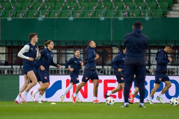 SOCCER - AUT vs SRB, test match VIENNA,AUSTRIA,03.JUN.24 - SOCCER - OEFB International Friendly, Länderspiel, Nationalmannschaft match, Austria vs Serbia, preview, training Team SRB. Image shows the team of SRB.  GEPAxpictures xJohannesxFriedl