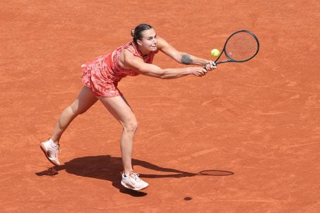 Aryna Sabalenka, BLR, during fourth round of 2024 French Open at Roland Garros, Paris, 03 06 2024