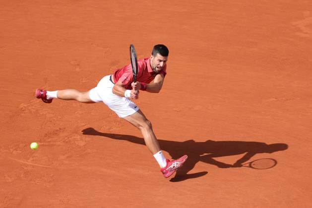 Novak Djokovic, SRB, during fourth round of 2024 French Open at Roland Garros, Paris, 03 06 2024