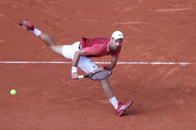 Novak Djokovic, SRB, during fourth round of 2024 French Open at Roland Garros, Paris, 03 06 2024