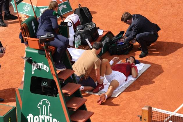 Novak Djokovic, SRB, during fourth round of 2024 French Open at Roland Garros, Paris, 03 06 2024