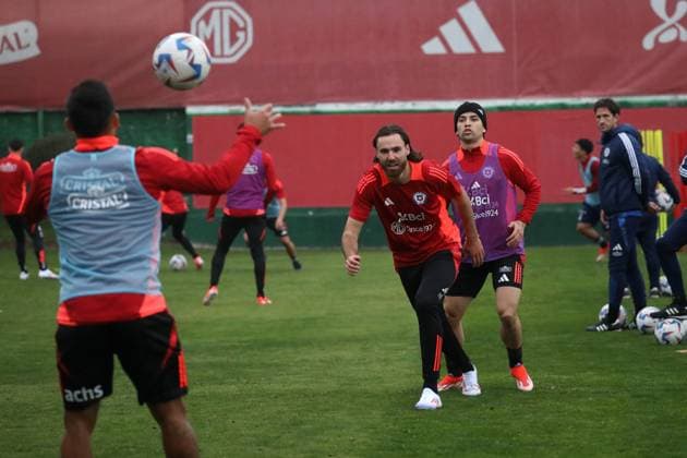Futbol, entrenamiento Seleccion Chilena. Entrenamiento de la Seleccion Chilena previo a su participacion en la Copa America 2024, Santiago, Chile. 3 06 2024 Javier Salvo Photosport Football,Chilean national team, Nationalteam training. Training of the Chilean National Team prior to its participation in the Copa America 2024, Santiago, Chile. 3 06 2024 Javier Salvo Photosport Entrenamiento de la Seleccion Chilena 3 6 2024. 