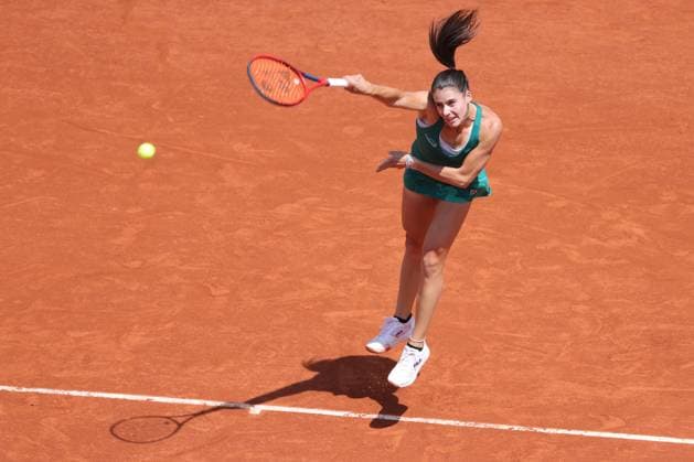 Emma Navarro, USA, during fourth round of 2024 French Open at Roland Garros, Paris, 03 06 2024