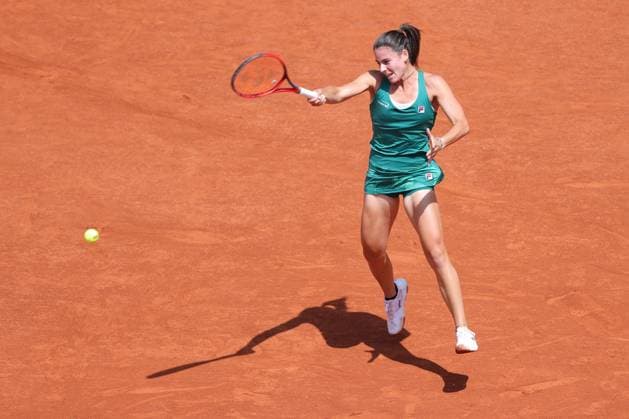 Emma Navarro, USA, during fourth round of 2024 French Open at Roland Garros, Paris, 03 06 2024