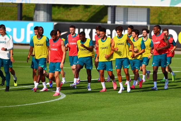 Portugal national football team, Selecao, training 03 06 2024, warm up, preparation for the European Championship 2024 , Copyright: FernandoxSoares
