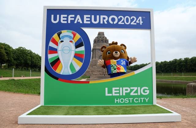 EURO 2024, mascot Albärt unveils Installation Spectacular at the Monument to the Battle of the Nations in Leipzig