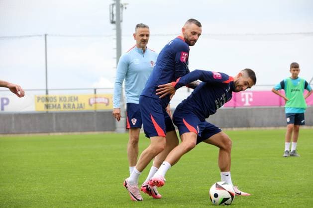 Croatia National Football Team - Training Session Marcel Brozovic and Luka Ivanusec of Croatia during training session of the Croatian national football team at the HNK Rijeka stadium in Rijeka, Croatia, on June 4, 2024. as part of preparations for the UEFA EURO, EM, Europameisterschaft,Fussball 2024. GoranxKovacic PIXSELL