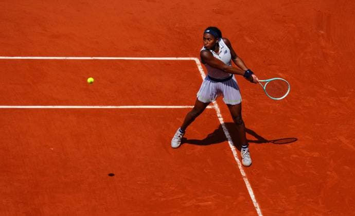 Coco Gauff in quarter final action French Open Tennis, Day 10, Tennis, Roland Garros, Paris, France - 04 June 2024  Copyright: xJavierxGarcia Shutterstockx 14521933t