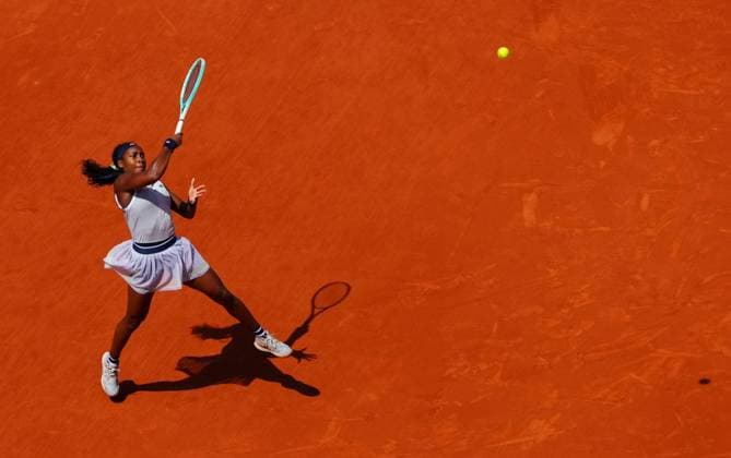 Coco Gauff in quarter final action French Open Tennis, Day 10, Tennis, Roland Garros, Paris, France - 04 June 2024  Copyright: xJavierxGarcia Shutterstockx 14521933w