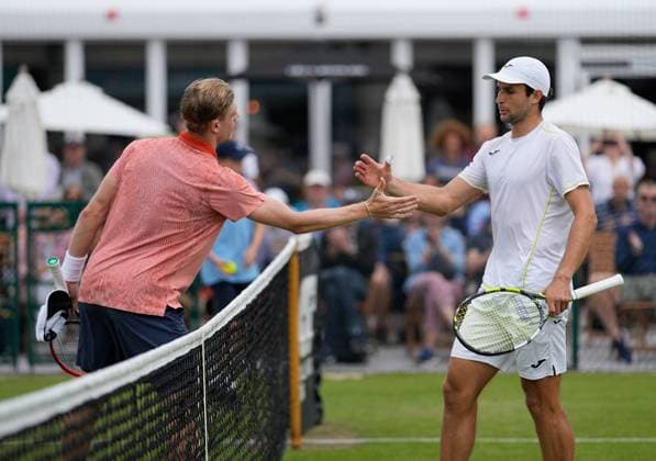 Canada s Denis Shapovalov is beaten in 1st round by Australia s Aleksander Vukic in straight sets Lexus Surbiton Trophy, Day 2, Tennis, Surbiton Racket & Fitness Club, London, UK - 04 June 2024  Copyright: xDavexShopland Shutterstockx 14522071ad