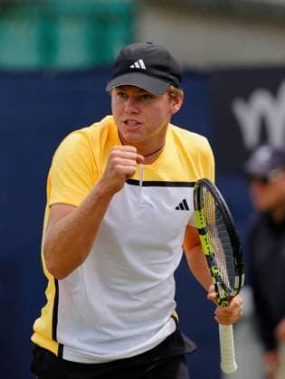Number one tournament seed USA s Alex Michelson celebrates Lexus Surbiton Trophy, Day 2, Tennis, Surbiton Racket & Fitness Club, London, UK - 04 June 2024  Copyright: xDavexShopland Shutterstockx 14522071at