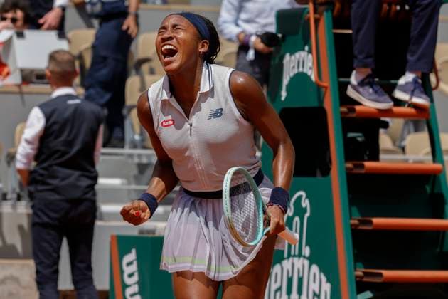 June 4, 2024, Paris, Paris, France: COCO GAUFF (USA) in action during the French Open, day 10, women s quarter-final match against O. Jabeur (TUN) at Roland Garros Stadium in Paris, France Gauff won 4:6, 6:2, 6:3. Paris France - ZUMAb253 20240604_zsp_b253_053 Copyright: xLoicxBaratouxx