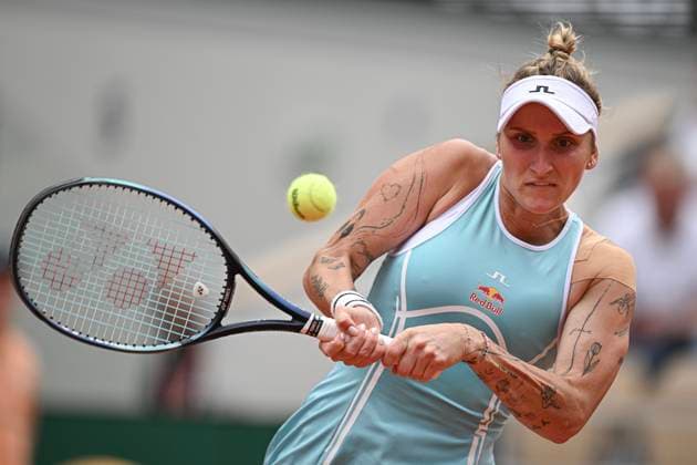 Czech tennis player Marketa Vondrousova (pictured) in action during women s singles quarter final match against Poland s Iga Swiatek on Court Philippe-Chatrier at the Roland Garros Complex in Paris, France, June 4, 2024. (CTKxPhoto MartinxSidorjak) CTKPhotoF202406040022001  CTKPhotoF202406040022001