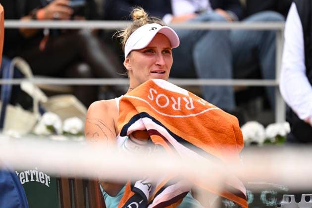 Czech tennis player Marketa Vondrousova (pictured) in action during women s singles quarter final match against Poland s Iga Swiatek on Court Philippe-Chatrier at the Roland Garros Complex in Paris, France, June 4, 2024. (CTKxPhoto MartinxSidorjak) CTKPhotoF202406040022201  CTKPhotoF202406040022201