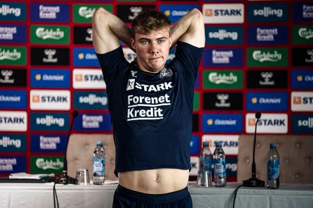 Rasmus Hoejlund during the press conference with the football national team in Helsingoer Tuesday the 4th of June 2024 Denmark is going to play in group C in the EM 2024 finals Photo Thomas Traasdahl Scanpix 2024 , Elsinore Denmark  Copyright: ThomasxTraasdahl RitzauScanpix ThomasxTraasdahlx spdk20240604-165048-L