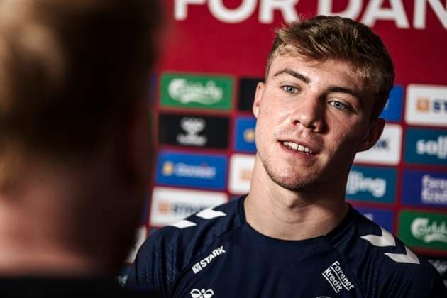 Rasmus Hoejlund at the press conference with the football national team in Helsingoer on Tuesday, June 4, 2024 Denmark will play in Group C at the EM 2024 finals Photo Thomas Traasdahl Scanpix 2024 , Elsinore Denmark  Copyright: ThomasxTraasdahl RitzauScanpix ThomasxTraasdahlx spdk20240604-165015-L