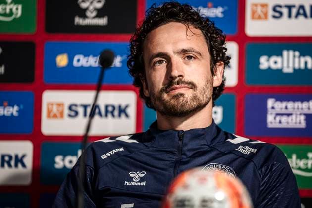 Thomas Delaney during the press conference with the national football team in Helsingoer on Tuesday, June 4, 2024 Denmark is to play in Group C at the EM 2024 finals Photo Thomas Traasdahl Scanpix 2024 , Elsinore Denmark  Copyright: ThomasxTraasdahl RitzauScanpix ThomasxTraasdahlx spdk20240604-163630-L