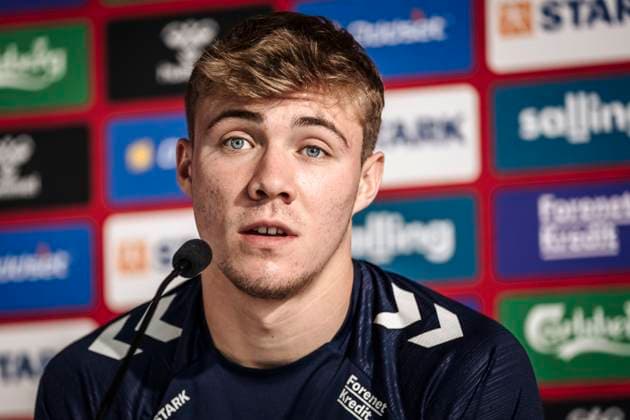 Rasmus Hoejlund at the press conference with the football national team in Helsingoer on Tuesday, June 4, 2024 Denmark will play in Group C at the EM 2024 finals Photo Thomas Traasdahl Scanpix 2024 , Elsinore Denmark  Copyright: ThomasxTraasdahl RitzauScanpix ThomasxTraasdahlx spdk20240604-163634-L