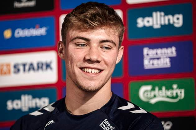 Rasmus Hoejlund during the press conference with the national football team in Helsingoer on Tuesday, June 4, 2024 Denmark is to play in Group C at the EM 2024 finals Photo Thomas Traasdahl Scanpix 2024 , Elsinore Denmark  Copyright: ThomasxTraasdahl RitzauScanpix ThomasxTraasdahlx spdk20240604-163638-L