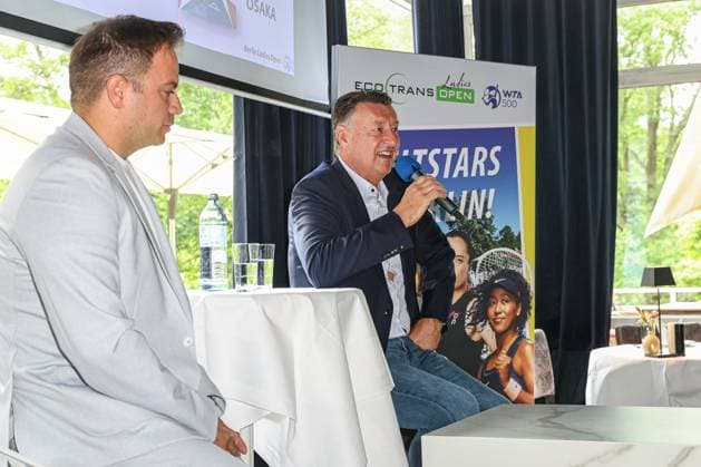 Bartosz Wojszins founder of the ecotrans Group and Edwin Weindorfer CEO of the e motion group , Press conference Ecotrans Ladies Open WTA 500, Berlin, LTTC Rot Weiß , 04 06 2024,
